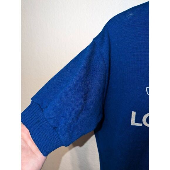 Vtg Sancheski Cycling Jersey Sz Small Blue 1/4 Zip Wool Hole at Shoulder Seam - Picture 9 of 13